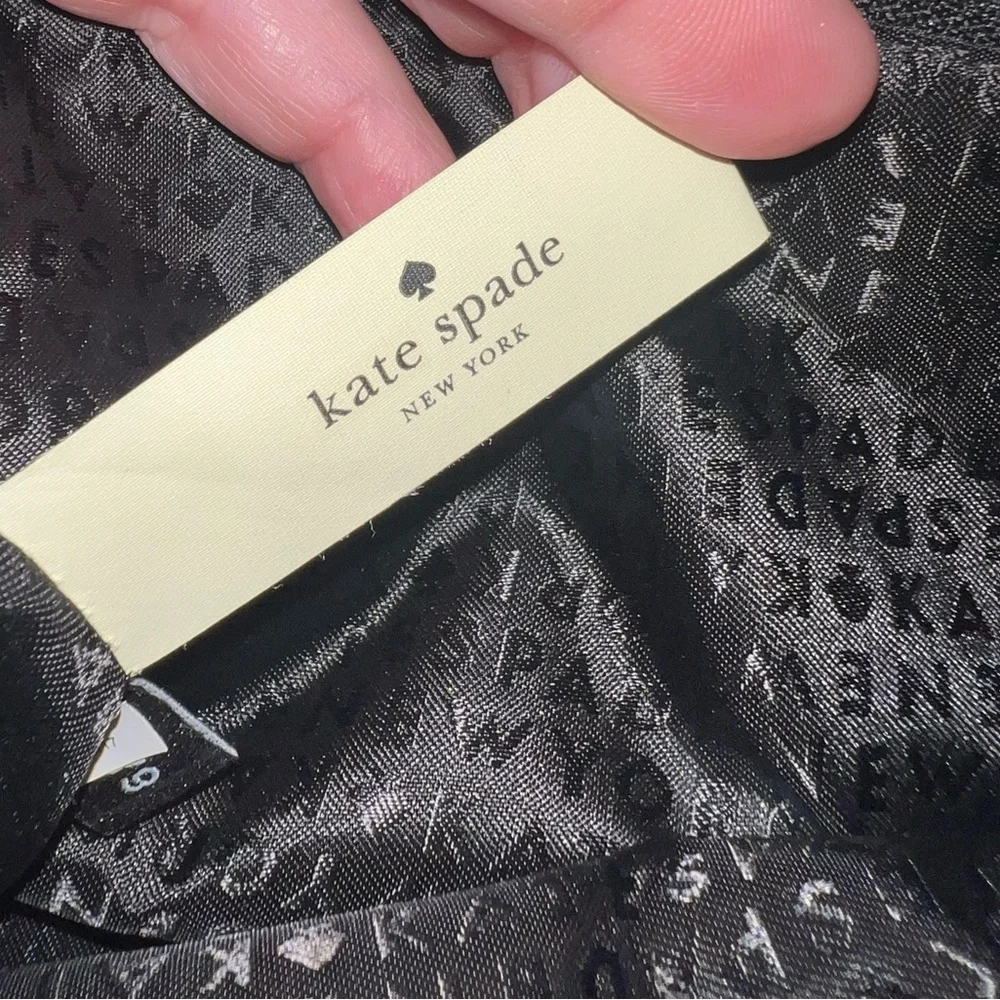 Kate Spade New York Graham Haven Lane Black Glitter Stripe Wristlet Clutch Bag - Picture 4 of 9